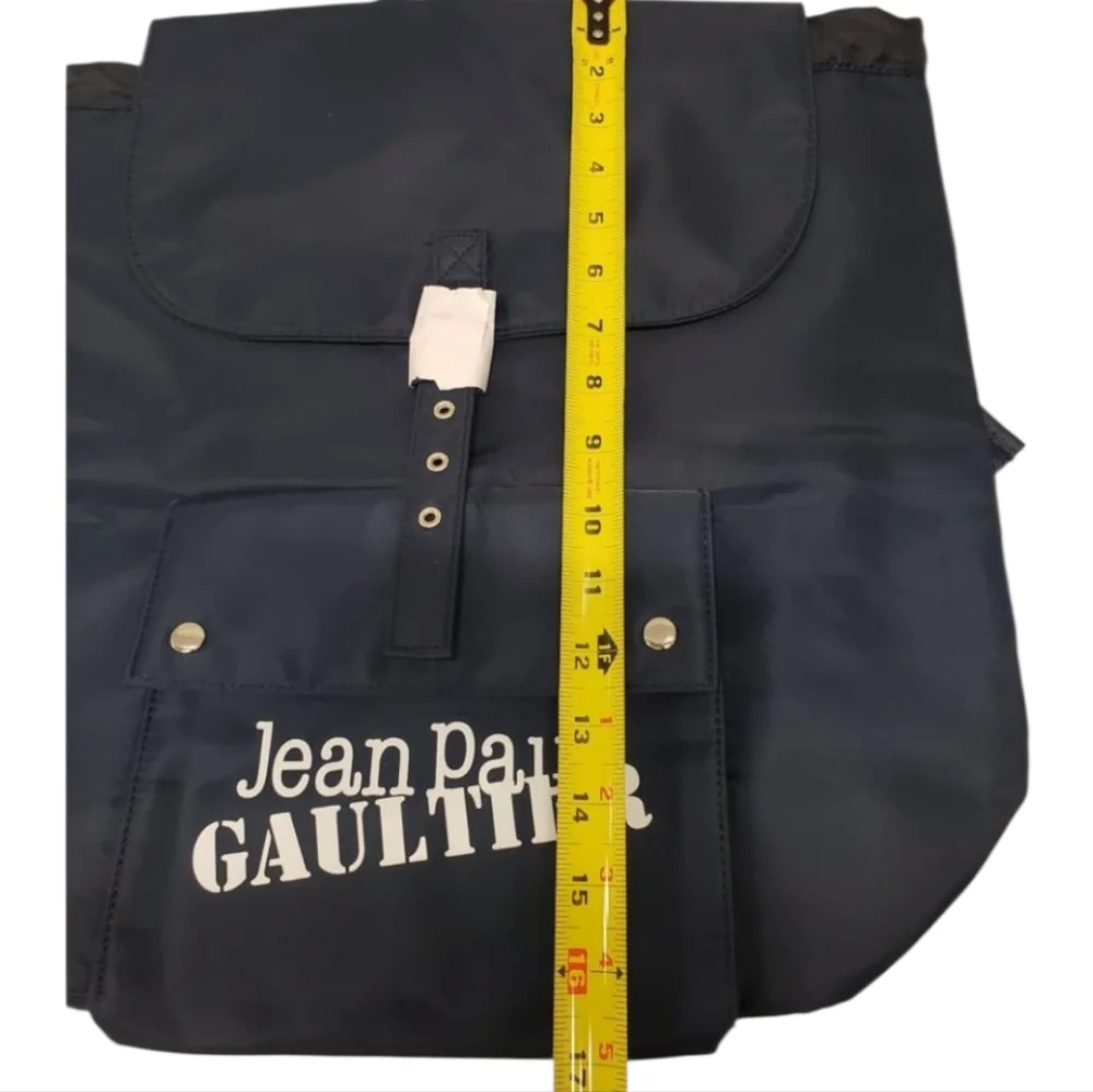 JEAN PAUL GAULTIER 'Weekend' Backpack Bag Navy Polyester Drawstring Travel NEW‎
